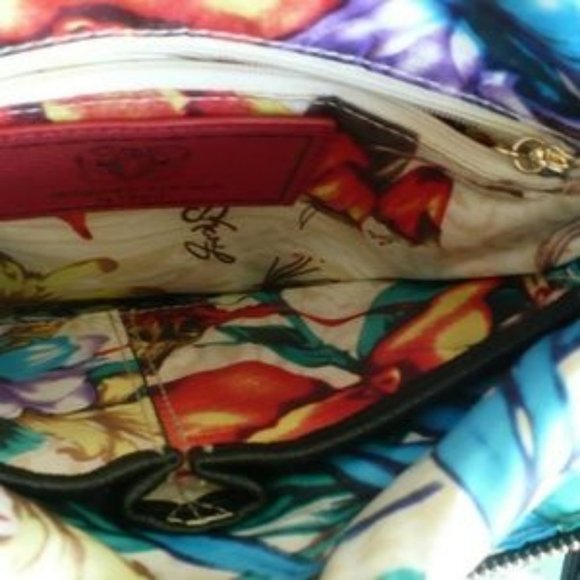 ❤️Vintage Sharif Crossbody Purse Black & Burgundy Rhinestone Studded - Picture 8 of 8